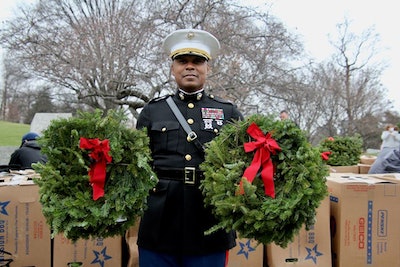 Wreaths Across America Day was this past weekend, December 17, 2022. It was for the 2021 event, described below, that Gold Star Mother Jill Williams made her pilgrimage to honor her son. That day saw wreath-laying events at 3,136 different locations across the country. The fallen were remembered as each name was said aloud and honored. More than 525 truckloads of wreaths were delivered by 390 different carriers and more than two million volunteers, a third of whom were children, helped place 2.4 million veterans' wreaths on headstones across the country.