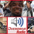 overdrive radio logo, cargo van, and Breon Thomas